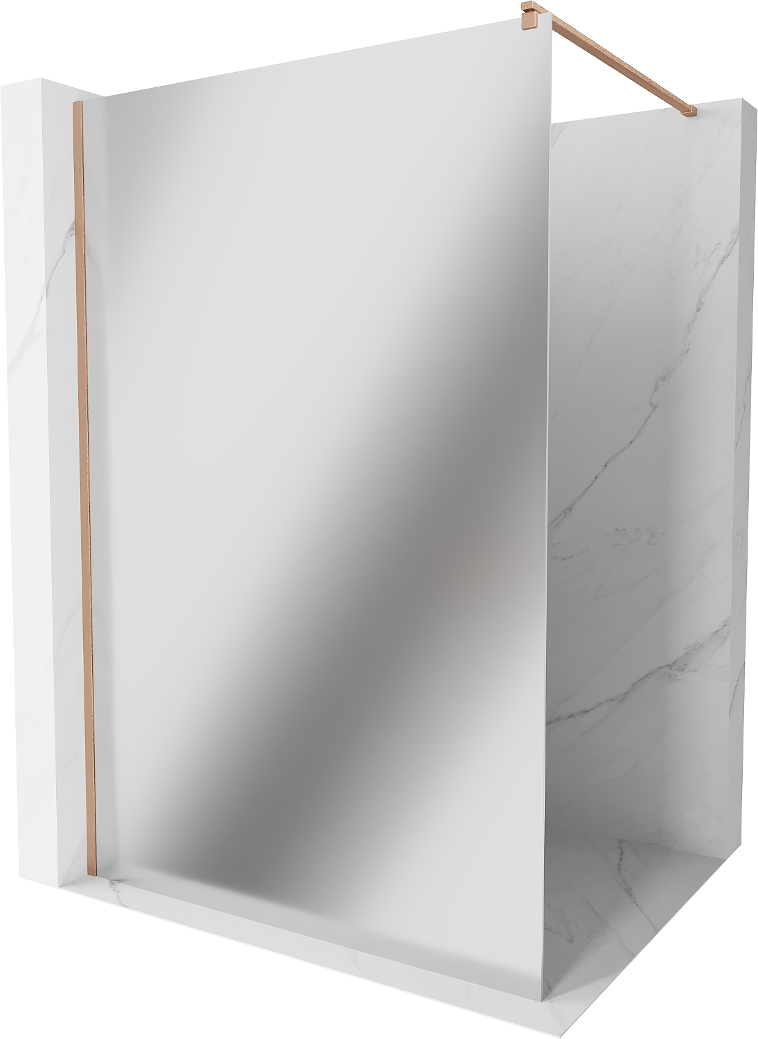 Mexen Kioto ścianka prysznicowa Walk-in 110 x 200 cm, lustro 8 mm, miedź szczotkowana - 800-110-101-65-50